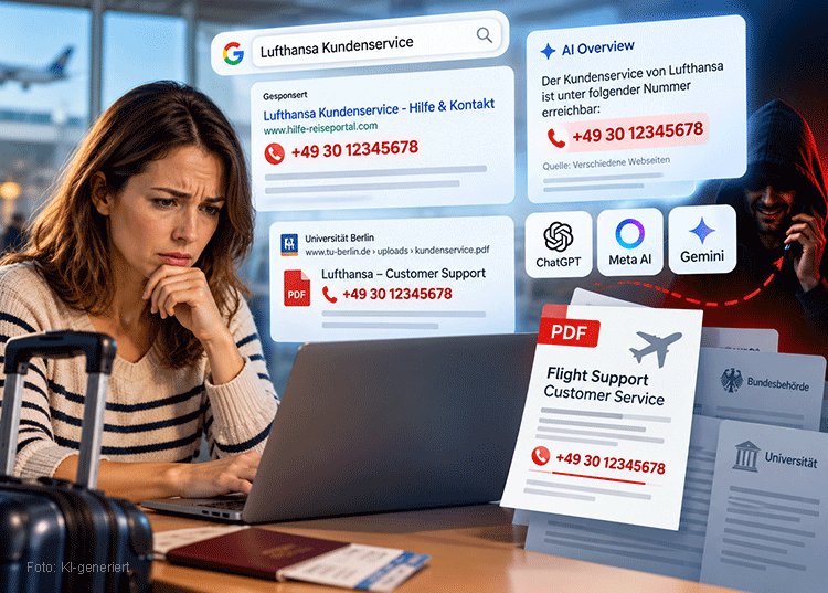 Betrüger kapern Kundenservice-Telefonnummern über Suchmaschinen und KI ...